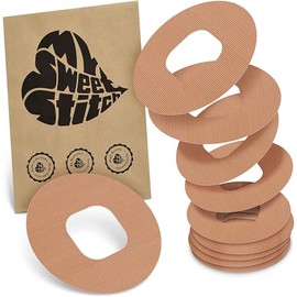 MySweetStitch - 10 x Simplera Round Plasters, Ring Patch, Diameter 70 mm, Skin-Friendly, Waterproof, Breathable, Beige