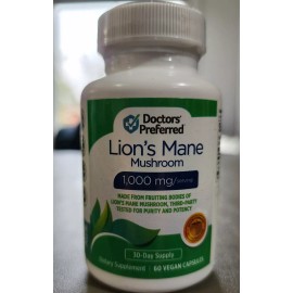 DOCTORS' PREFERRED Lion’s Mane Mushroom Supplement—1,000 mg | 60 Veg Caps