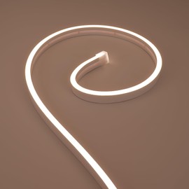 JOYLIT 24 V Neon LED Strip 5 m 3000 K Warm White Outdoor Use 6 x 12 mm Flexible LED Strip Neon White IP67 Waterproof, CRI 90+ Very Bright LED Strip for Kitchen, Patio (no power supply)