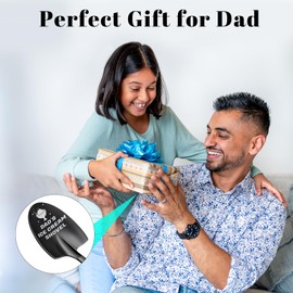 NGTSFLY Perfect Fathers Day & Birthday Gift from Daughter/Son, Engraved Stainless Steel Ice Cream Shovel Spoon - Unique Present for Dad, Grandpa, or Step Dad! (Black, Dad's Ice Cream Shovel)