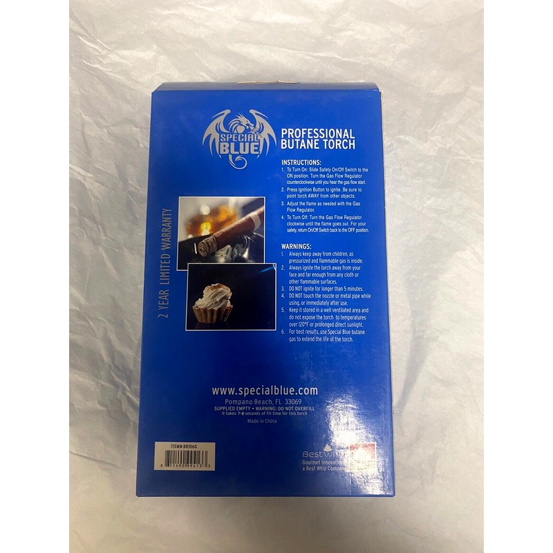 Special Blue Broiler Refillable Butane Torch | Lightweight