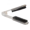 Double Sided Brush Clamp Ergonomic Handle Anti Static Nylon Hair