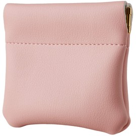 Travelambo Leather Squeeze Coin Purse Pouch Change Holder For Men & Women (Access Pink Lotus)