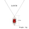 Lureme Fashion Luxury Ruby Cutout Pendant Alloy Necklace (01003818)