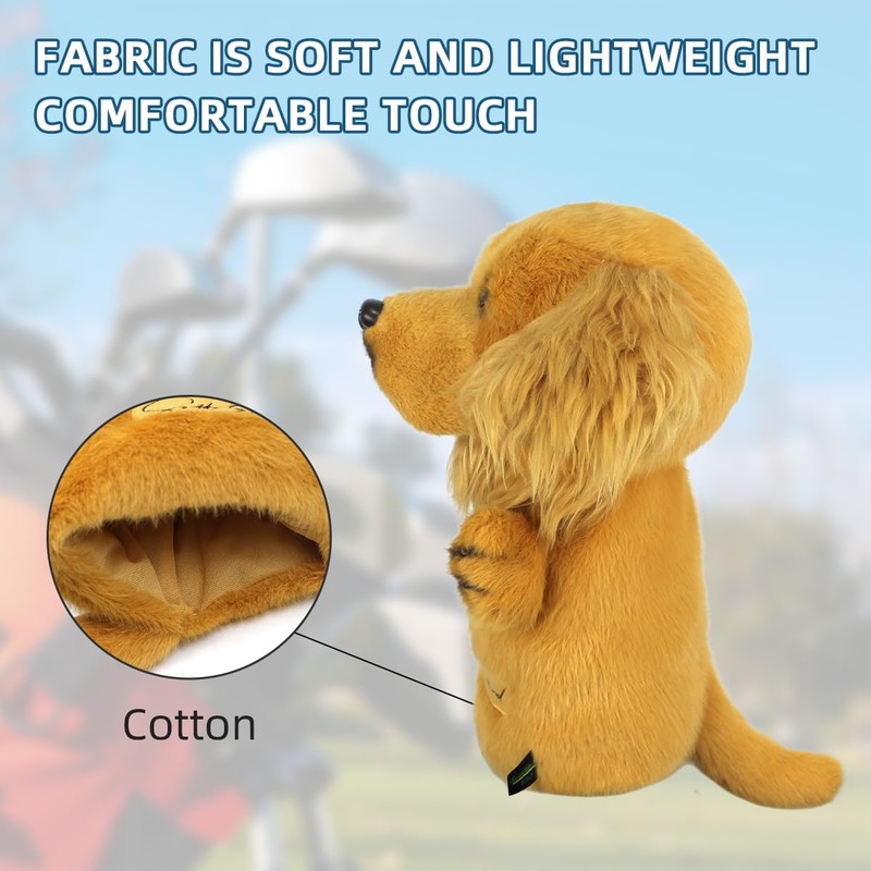 Scott Edward Covered Driver Animal Shaped Golf Club Headwear, Soft