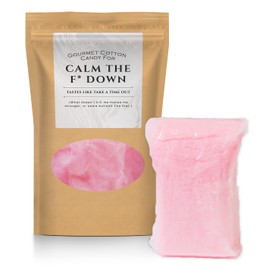 Calm the F* Down Pink Cotton Candy, Gourmet Novelty Candy Gag Gift Basket Filler Item for Women and Men (1 oz)