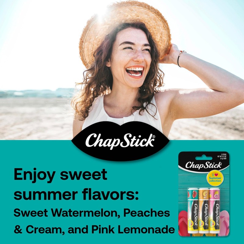 ChapStick Lip Balm, I Love Summer Collection, Variety 3-Pack –