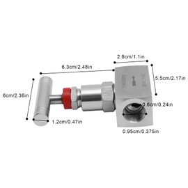 Stainless Steel Straight Needle Valve 3/8" NPT Female Thread, 6000 PSI Heavy Duty Industrial Hydraulic Flow Control Valve for Water Gas Oil Transmission