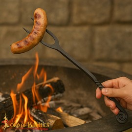 Lord Of Battles Medieval Iron Pot Fork - 10 Inch-Long Viking Tavern Style Cutlery for Recreation, Camping, Dining Hall Eating, Feasting (Set of 2)