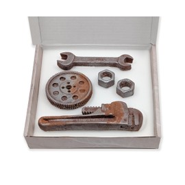 Chocolate Gift Box for Men with Life-Sized Milk Chocolate Tools, Birthday, Christmas Gift for Men, Sweet Present for Handyman, Mechanic or Car Enthusiast