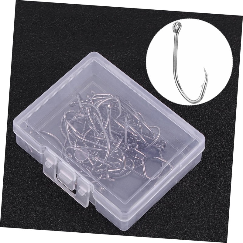 OHPHCALL Versatile Fishing Hooks Set 50pcs Long Shank Hooks Extractor