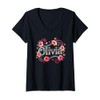 Womens Olivia Floral Name Design for Women V-Neck T-Shirt