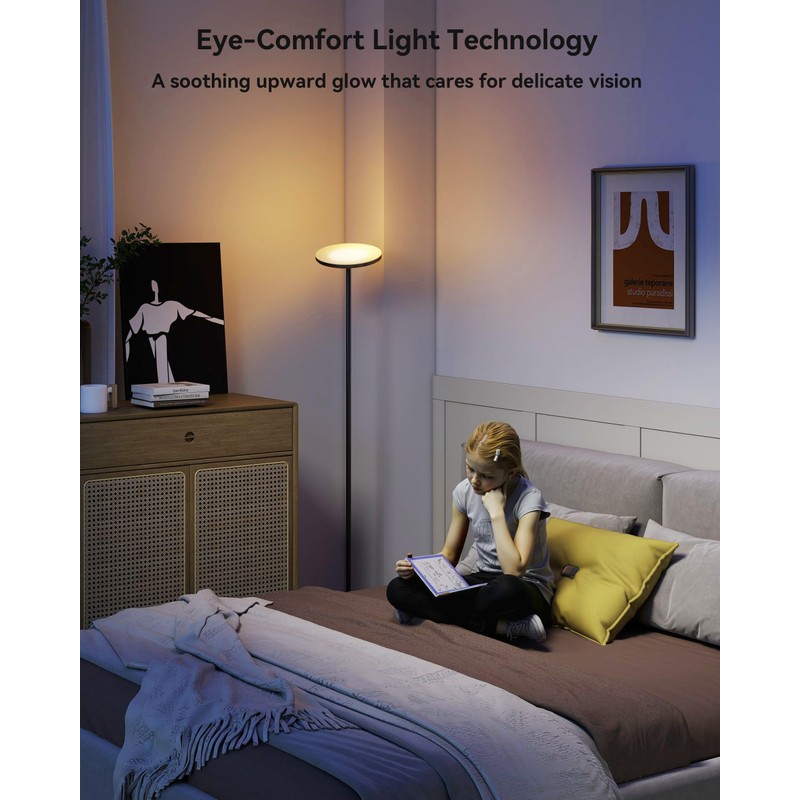JOOFO LED Floor Lamp – Super Bright Torchiere with Remote
