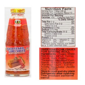 Generic Combo Pantainorasingh Pantai norasingh Thai Sweetened Chili Sauce for Spring Rolls (13.2oz 300ml, Pack 2) Plus Golden heart Long Handle Spoon