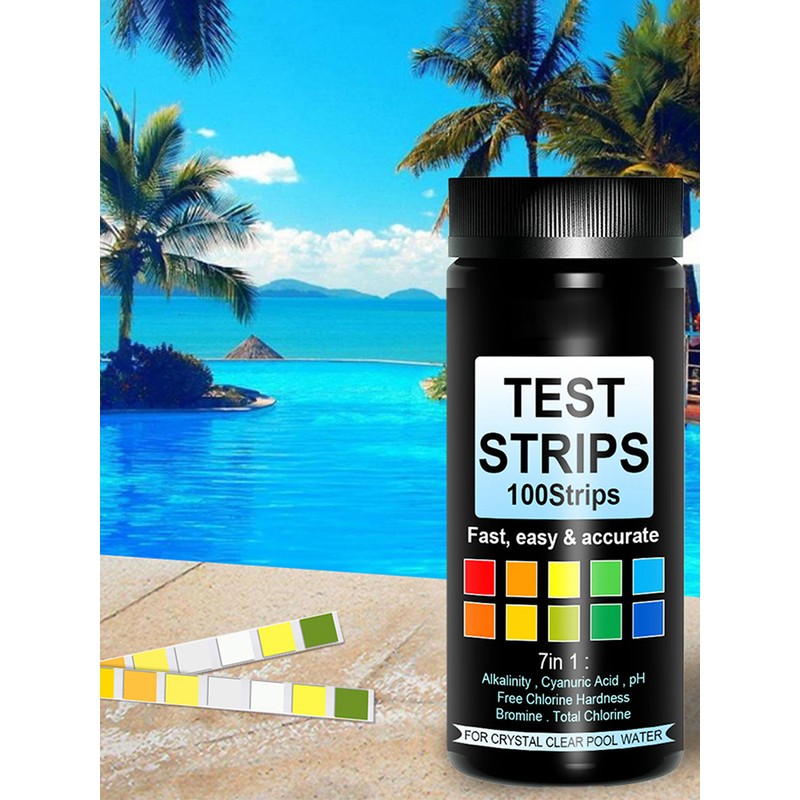 100pcs PH Test Strip 7 in 1 Pool Water Test