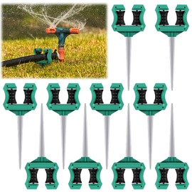 Yaocom 10 Pcs Hose Guide for Garden 10 Inch Rust Proof Metal Garden Hose Guide Spike Roller Reel Lawn Hose Support Spike Hose Guide Stakes Hose Holder for Yard Lawn Garden Plant Protection