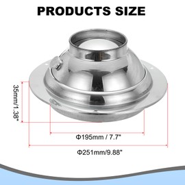 PATIKIL 8 Inch Adjustable Air Vent Stainless Steel Round Soffit Vent Air Ventilation Outlet Hood Ducting Hose Wall Ceiling Cover for Bathroom Kitchen Office