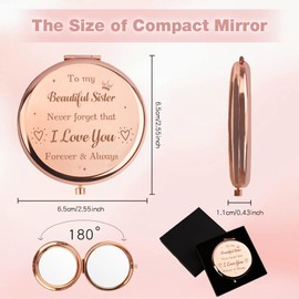 Crahalen Gifts for Sister,Sister Gifts for Women,Sister in Law Gifts, for Adult Sister,Sisters Gifts from Sister Brother,Big Sister Gifts for Girls,Christmas Sister Gifts,Compact Mirror for Sister
