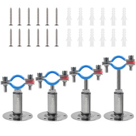 Kodilin 4PCS Upgraded Wall Mount Ceiling Mount Pipe Supports, 304 Stainless Steel Wall Mount Pipe Clamp Suitable for OD Pipe 3/4"(25-28mm), Pipe Support Bracket Adjustable Clamp and Height 50+50mm