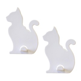 KalaMitica - Set of 2 Magnetic Wall Board Hangers with Strong Magnet - White Cats