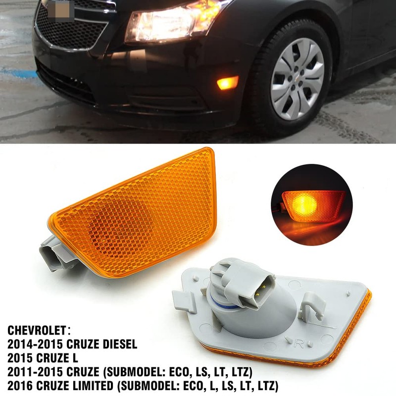 CNPAPC 2-Pieces For Chevy Cruze Front Bumper Park Signal Side