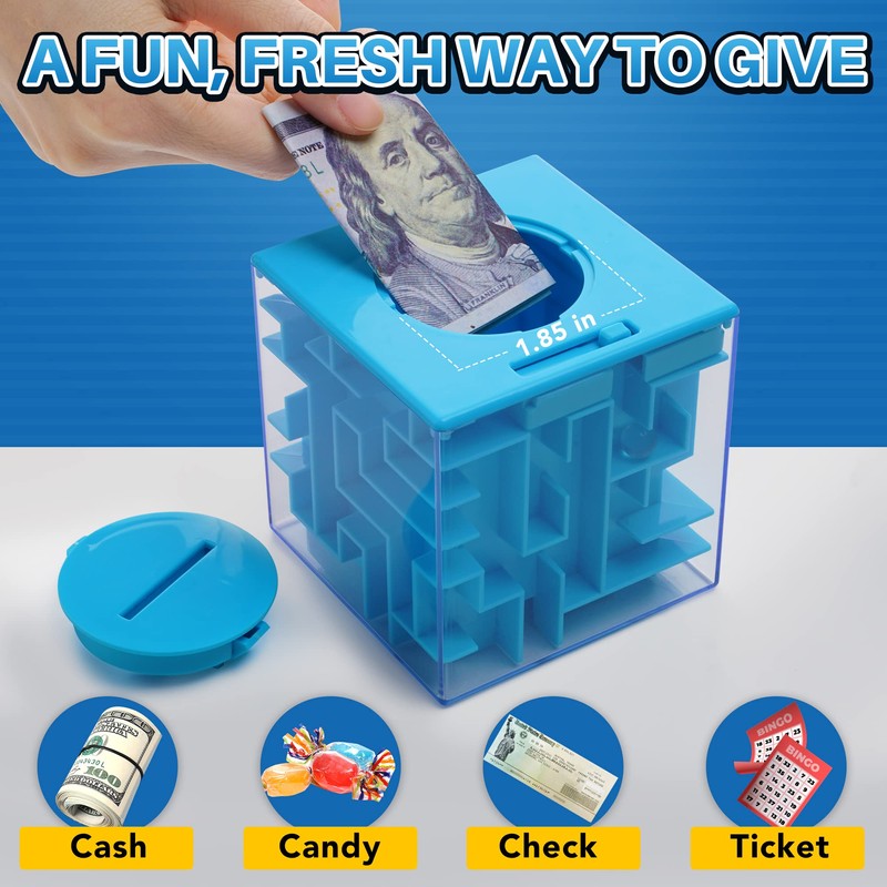 2 Pack Money Maze Puzzle Box, Perfect Money Holder Puzzle