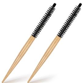 Zeayebsr Pack of 2 Mini Round Hair Brush Small Round Comb Massage Comb Teaser Brush Salon Roller Hair Styling Accessories for Thin Hair, Short Hair, Pony, Beard