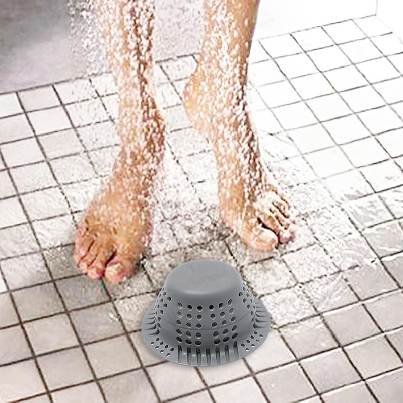 Seatery Bathtub Drain Hair Catcher with Drain Plug, Silicone Tub