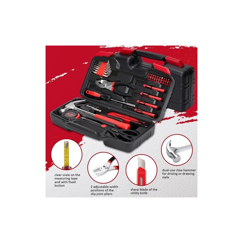 WGGE 39-Piece Home Tool Set with Compact Storage Case
