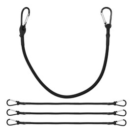 Runseaway 4Pcs 14 Inch Mini Bungee Cords with Carabiner Hooks, Heavy Duty Elastic Tie Downs Straps, Secure Short Bungee for Cargo, Bike, Kayak, Tent, Luggage, Camping Max Load 100 lbs