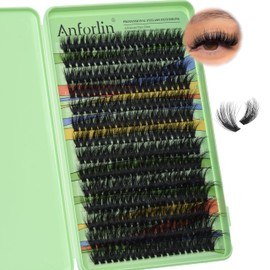 Fluffy Lash Clusters 60D False Eyelashes 280 PCS Wispy Lash Clusters 14-22mm Mix Individual Lashes D Curl Soft Comfortable Flat Eyelash Extensions DIY At Home, by Anforlin