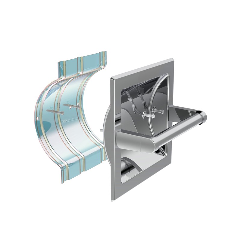 WZKALY Polished Chrome Recessed Toilet Paper Holder, Bathroom Wall Mount