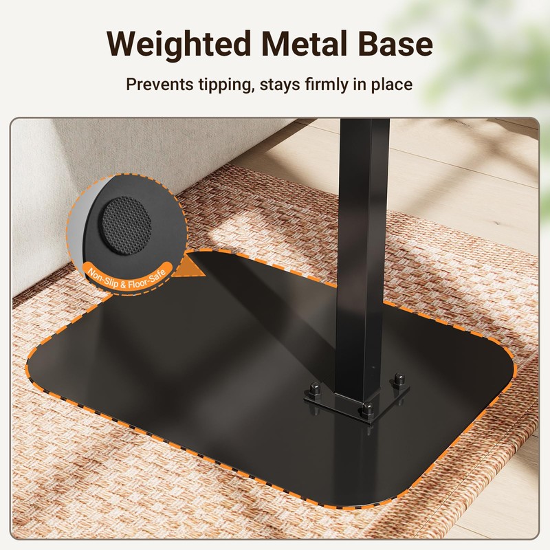 ELYKEN TV Tray Table, C-Shape Couch Desk, 360° Swivel Side