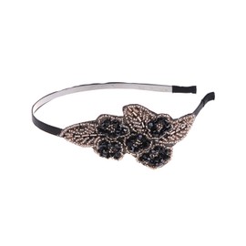 Alilang - Diadema para el pelo de los años 20, diseño vintage Gatsby, color marrón y negro Unitalla