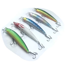 Orrudo Fishing Tackle qb100165a01n0 4.5 inches (11.5 cm), 0.6 oz (18 g), 5 Pieces Minnow A, 5 Colors