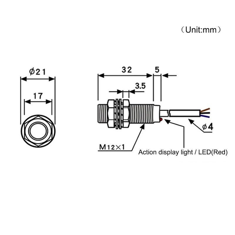 Haldzemo Hall Effect Sensor NJK-5002D NPN NC Detection Approach Switch