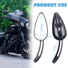 8mm/10mm Motorcycle Skull Rearview Mirrors For Harley Touring Road King Street Glide Dyna Suzuki Kawasaki