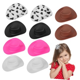 Healvian 10 Pcs Mini Hat Clips Stylish Cowgirl Hat Clips Hair Accessories for Women for Parties