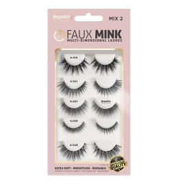 Republic Cosmetics Pestañas Postizas 3d Mink Reutilizables Mix Surtido 5 Pares