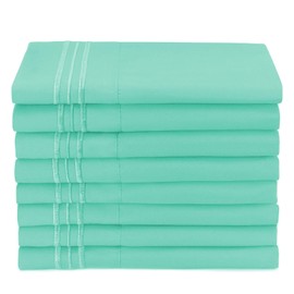 Clara Clark Premier 1800 Collection Soft Pillowcase Set Double Brushed Microfiber Hypoallergenic Hotel Luxury Pillow Covers, 8 King, Mint Green