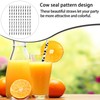 Cow Print Straws 60pcs Cow Print Party Straws Paper Drinking