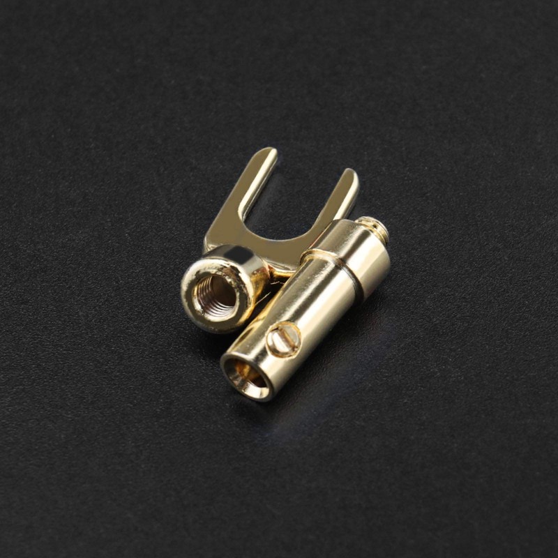 ECSiNG 8Pcs U Fork Y Spade Speaker Connectors 4mm Copper