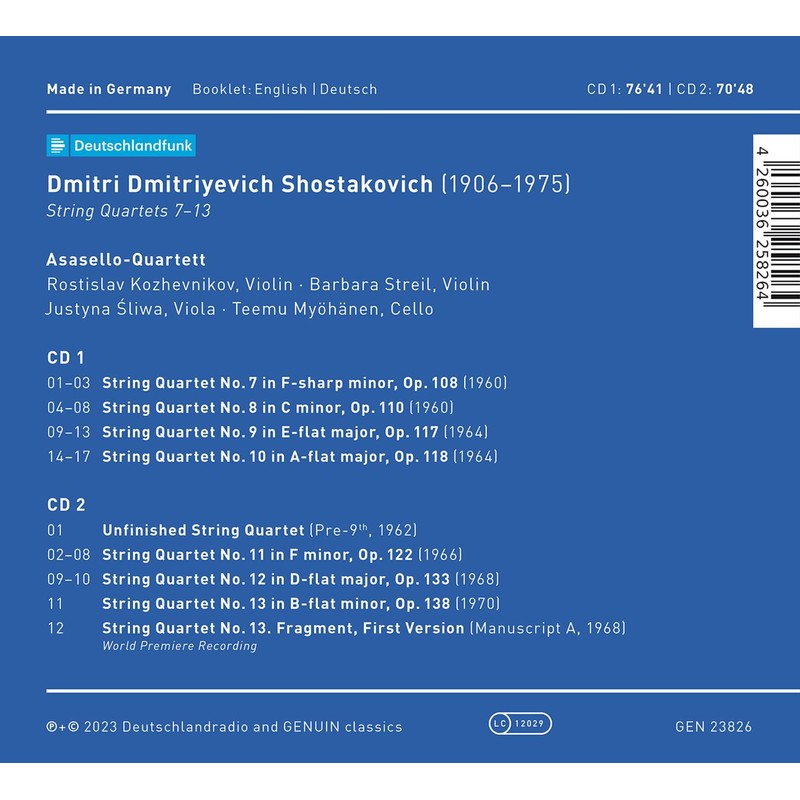 Dmitri Schostakowitsch: Streichquartette Nr. 7-13