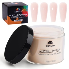 Nude Acrylic Powder, EBANKU 120g/4.23oz Nail Acrylic Powder Large Capacity Professional Acrylic Nail Powder for Nail Extension, Nail Carving, Long-Lasting, No Nail Lamp Needed