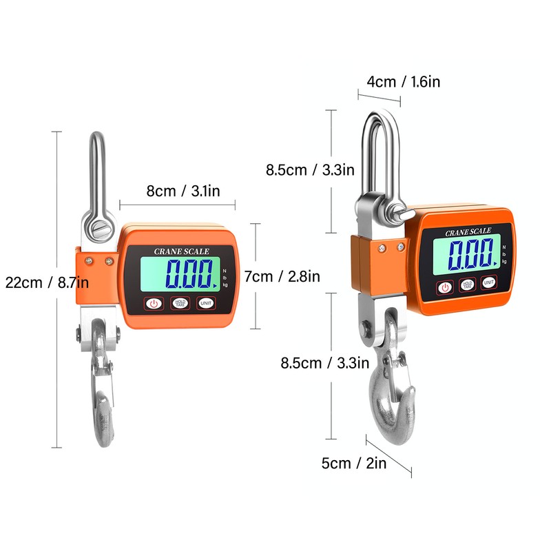 Orange Hanging Hook Scale LCD HD Digital Display High Accuracy