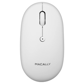 Macally BTTOPBAT-W, silent optical Bluetooth BT-mouse with 3 buttons and scroll wheel, white