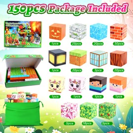 Uiczdry Magnetic Building Blocks Plus 150 Pieces, Magnetic Sensory Blocks World, Design Your Toy in the Style of a Forest Hut, Montessori Toy from 3 Years, Gift for Children