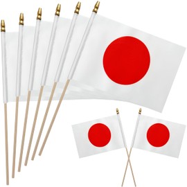 WEITBF 12 Pack 8×12 Inch Japan Flags Small Japanese Flags on Stick Mini Handheld Flag Outdoor Decorations