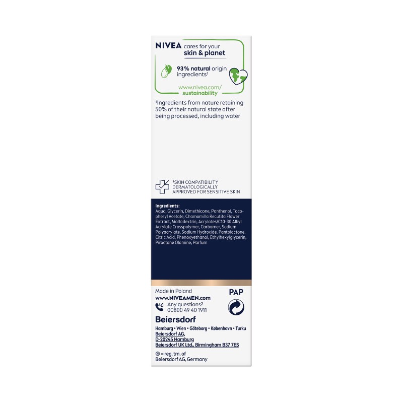 Nivea Men Sensitive Skin & Stubble Gel Moisturiser 50ml