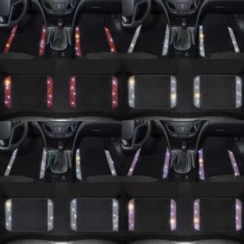 Crystal Bling Diamond Car Floor Mats, Shining Rhinestone Carpet Sparkly Glitter with Anti-Slip PVC Heel Pad Waterproof Universal Fit Automotive SUV,Sedan,Van,Women Gifts 4pcs (red Diamond)